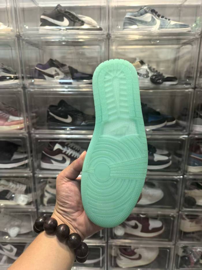 [plus-size shoes] Air @j1 Low Black White Mint Green Tiffany Contrast Sneakers 29225363
