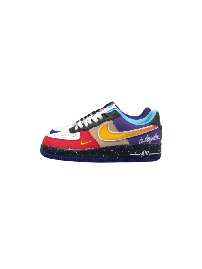 Air Force 1 Low Los Angeles Multi Color Patchwork Gradient Swoosh Splatter Sneakers 29225522