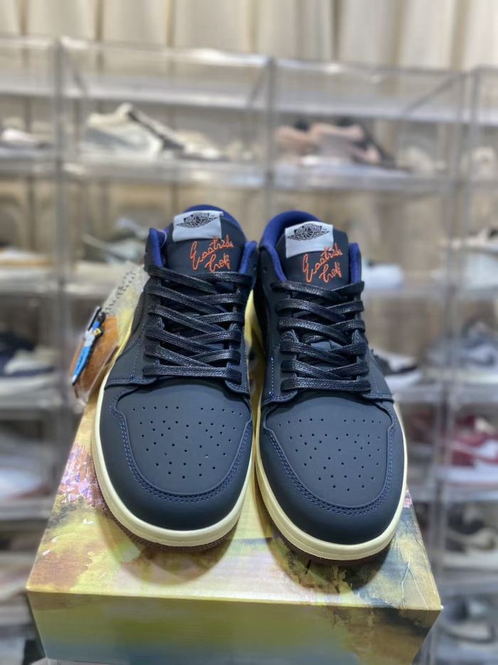 [plus-size shoes] Air @j1 Low Eastside Golf Collab Dark Navy Vintage Off White Gum Sole Retro Sneakers 2 colors 29225167
