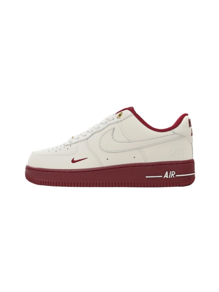 Air Force 1 40th Anniversary Off White Burgundy Double Swoosh Retro Leather Sneakers 29225442