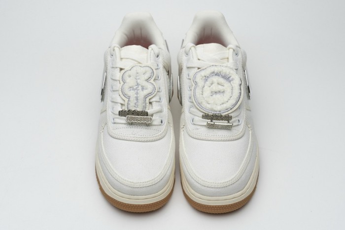 [plus-size shoes] 1:1 quality version Air Force 1 Low Off White Canvas Removable Metallic Silver Swoosh Gum Outsole Sneakers 29225509