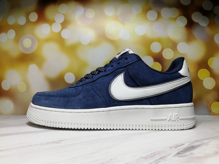 Air Force 1 Low Navy Suede Off White Midsole Minimal Contrast Sneakers 29225543