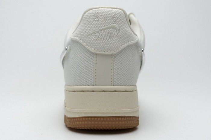 [plus-size shoes] 1:1 quality version Air Force 1 Low Off White Canvas Removable Metallic Silver Swoosh Gum Outsole Sneakers 29225509