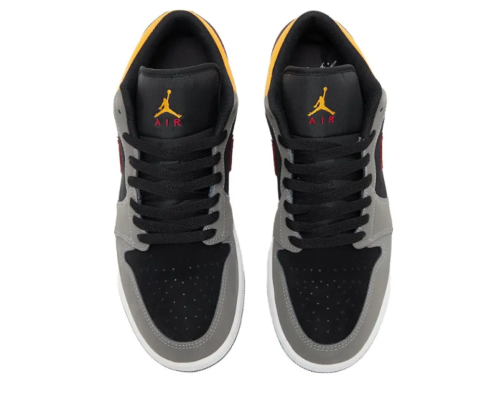 [plus-size shoes] Air @j1 Low Black Grey Orange Contrast Suede Panel Retro Sneakers 2 colors 29225241