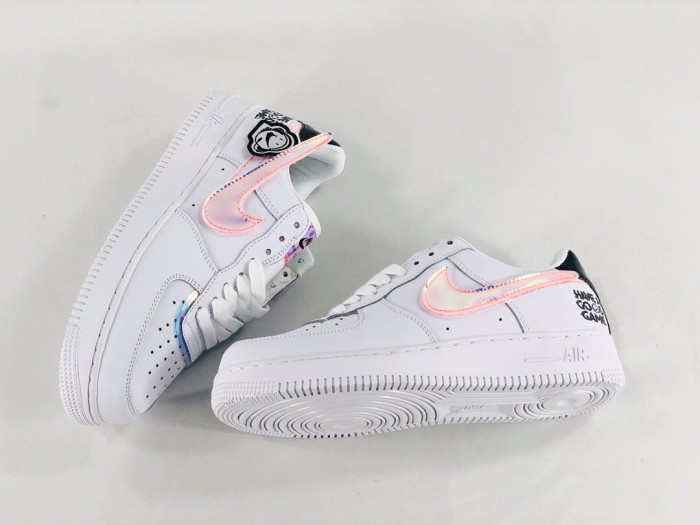 Air Force 1 Low Have A Good Game Removable Iridescent Swoosh White Sneakers 29225556