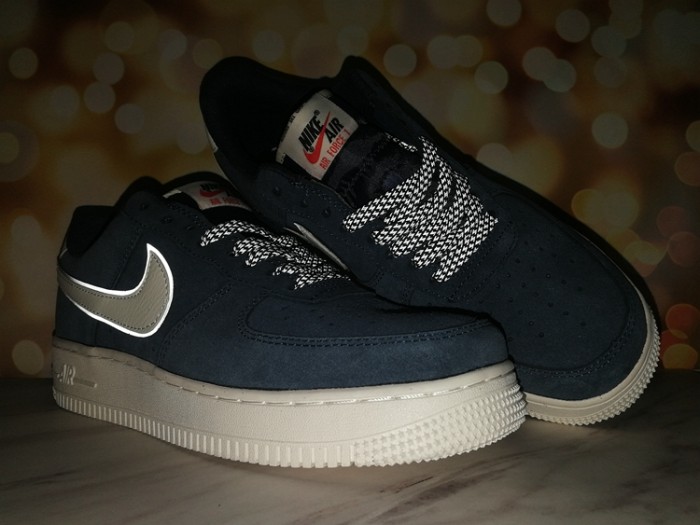 Air Force 1 Low Navy Suede Off White Midsole Minimal Contrast Sneakers 29225543