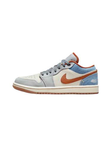 [plus-size shoes] Air @j1 Low SE Light Blue White Brown Denim Patchwork Vintage Retro Sneakers 29225193