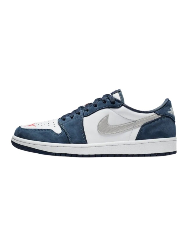 [plus-size shoes] Air @j1 Low SB Eric Koston Navy Blue White Suede Panel Sneakers 29225280