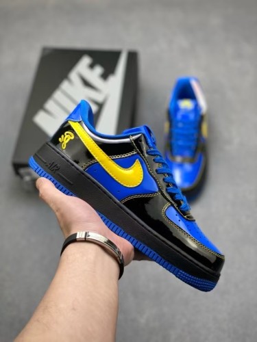 Air Force 1 Low Lakers Theme Black Blue Yellow Patent Leather Sneakers 29225591