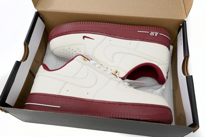 Air Force 1 40th Anniversary Off White Burgundy Double Swoosh Retro Leather Sneakers 29225442