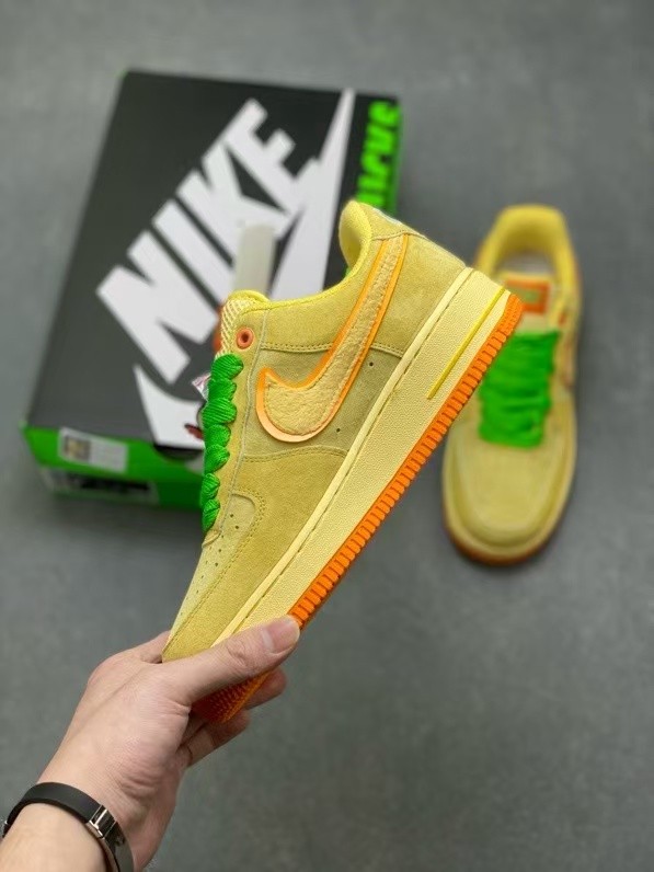 Air Force 1 Low Fall Pumpkin Theme Fuzzy Swoosh Suede Upper Heel Embroidery Sneakers 29247252