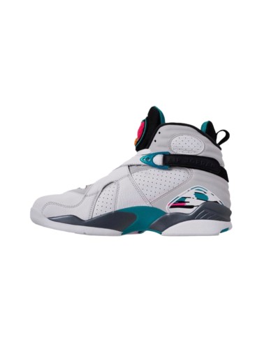 [plus-size shoes] Air @j8  Retro South Beach White Grey Teal Pink Buckle Strap Shock Absorbing Anti Slip High Top Basketball Shoes 2 colors 29247304