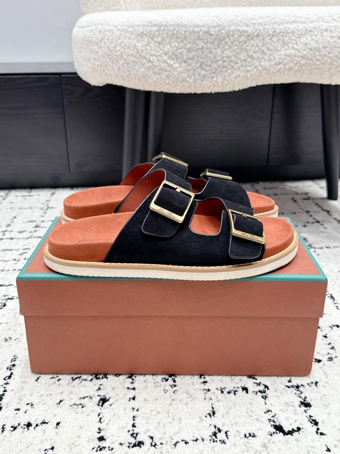 [plus-size shoes]1:1 quality versionDouble Buckle Suede EVA Foam Birkenstock Style Slide Sandals 5 colors 29247665