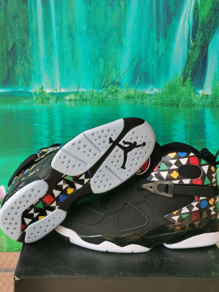 [plus-size shoes] Air @j8 Quai 54 Multicolor Triangle Graphic Unisex Mesh Leather High Top Basketball Shoes 2 colors 29247312