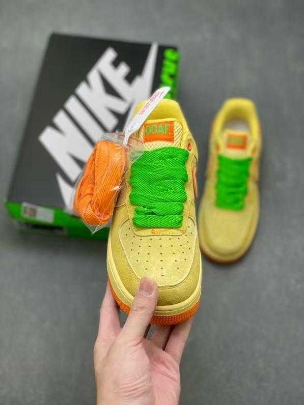 Air Force 1 Low Fall Pumpkin Theme Fuzzy Swoosh Suede Upper Heel Embroidery Sneakers 29247252
