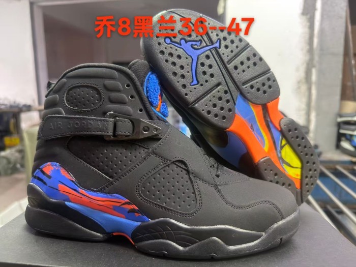 [plus-size shoes] Air @j8 Retro Aqua OG Black & Blue High-Top Vintage Basketball Shoes 15 colors 29247370