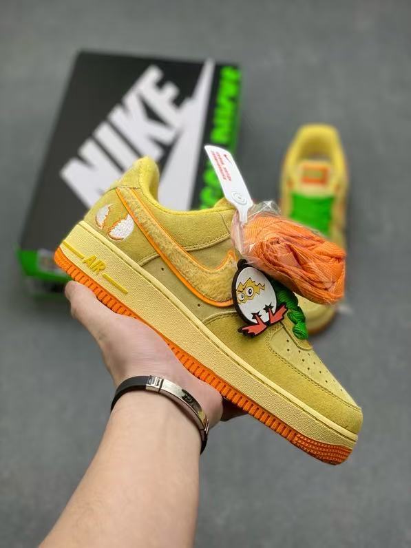 Air Force 1 Low Fall Pumpkin Theme Fuzzy Swoosh Suede Upper Heel Embroidery Sneakers 29247252
