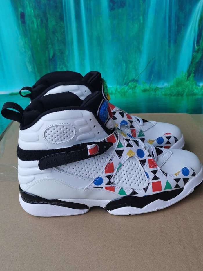 [plus-size shoes] Air @j8 Quai 54 Multicolor Triangle Graphic Unisex Mesh Leather High Top Basketball Shoes 2 colors 29247312