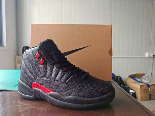 [plus-size shoes] Air @j12 Retro Bred Black Red Pebbled Leather Shock Absorbing High Top Basketball Shoes 29284147