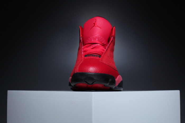 [plus-size shoes] Air @j13 What Is Love Gym Red Black Scratch Off Leather Shock Absorbing High Top Basketball Sneakers 29284030