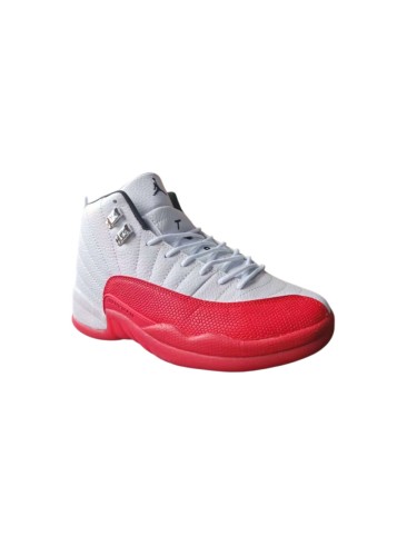 [plus-size shoes] Air @j12  Retro White Varsity Red Stingray Toe Pebbled Leather Shock Absorbing High Top Basketball Shoes 29284155