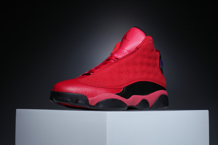 [plus-size shoes] Air @j13 What Is Love Gym Red Black Scratch Off Leather Shock Absorbing High Top Basketball Sneakers 29284030