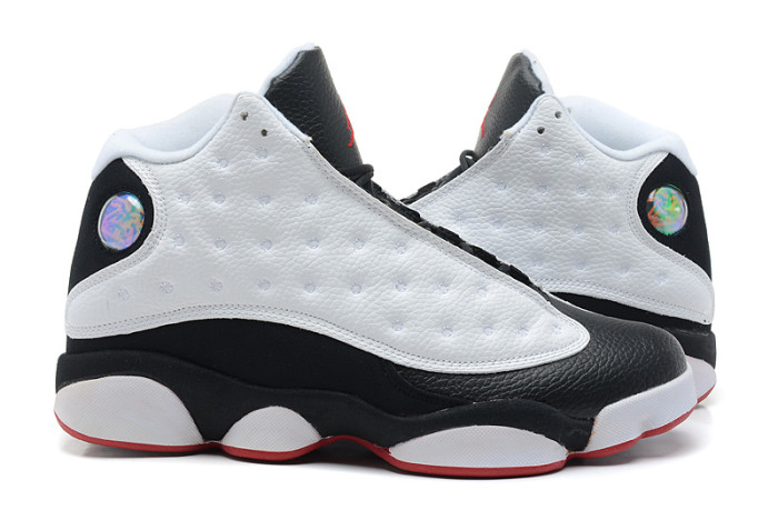 [plus-size shoes] Air @j13 He Got Game Panda Black White Leather Cushion Support Non Slip High Top Basketball Shoes 29284031