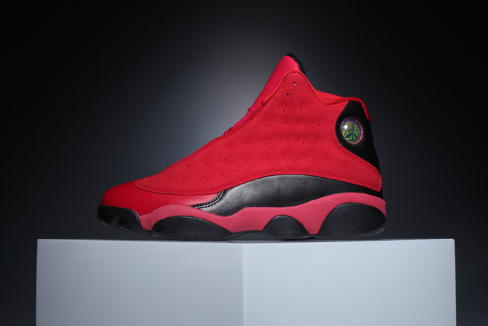 [plus-size shoes] Air @j13 What Is Love Gym Red Black Scratch Off Leather Shock Absorbing High Top Basketball Sneakers 29284030