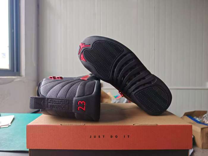 [plus-size shoes] Air @j12 Retro Bred Black Red Pebbled Leather Shock Absorbing High Top Basketball Shoes 29284147