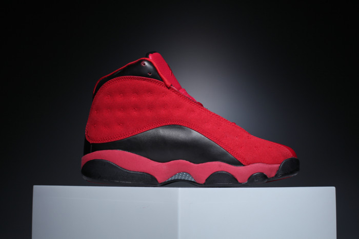 [plus-size shoes] Air @j13 What Is Love Gym Red Black Scratch Off Leather Shock Absorbing High Top Basketball Sneakers 29284030