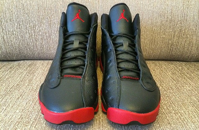 [plus-size shoes] Air @j13 Men's Retro Dirty Bred Black Red High Top Cushioned Support Basketball Sneakers 29284018