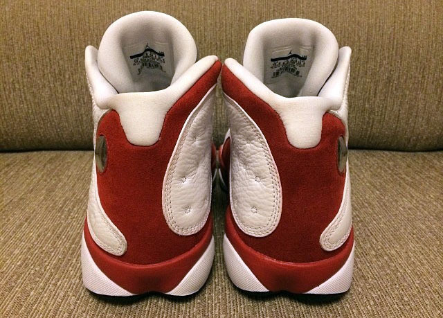 [plus-size shoes] Air @j13 Grey Toe White Red High Top Slip Resistant Shock Absorbing Basketball Sneakers 29284020