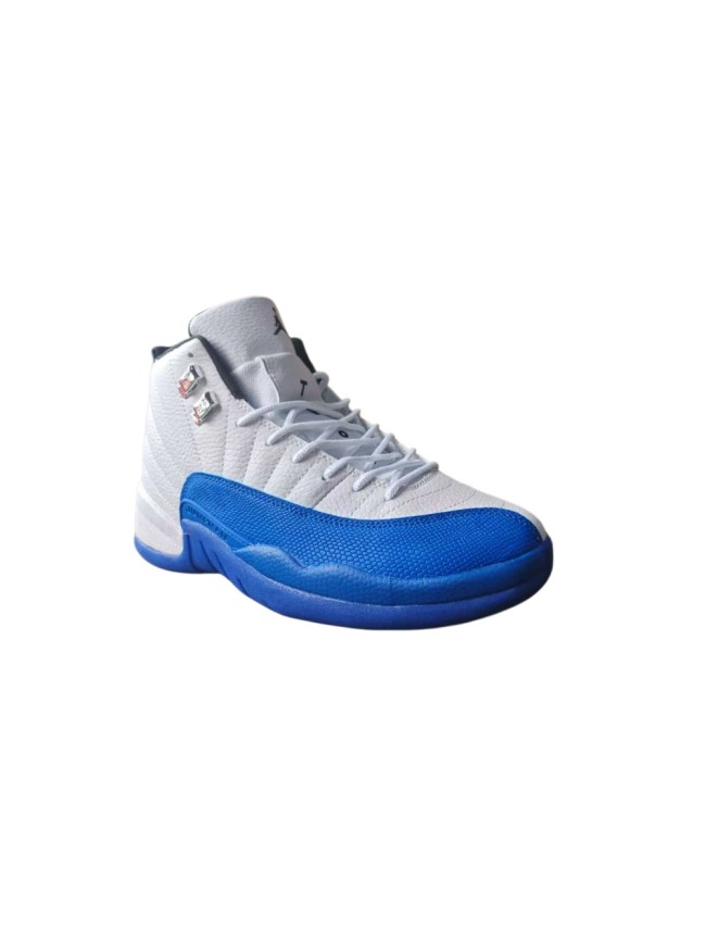 [plus-size shoes] Air @j12 Retro White Royal Blue Stingray Leather Shock Absorbing High Top Basketball Shoes 29284158