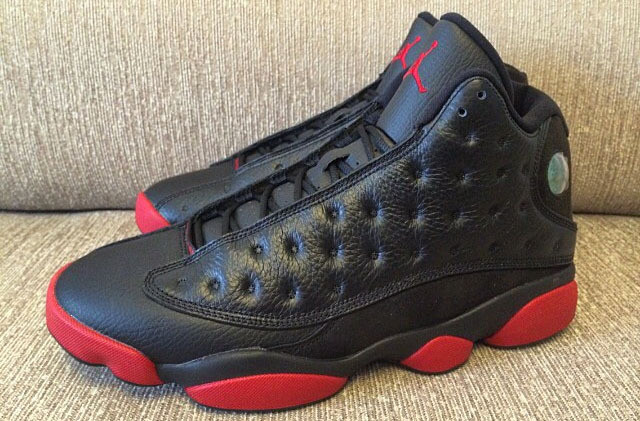 [plus-size shoes] Air @j13 Men's Retro Dirty Bred Black Red High Top Cushioned Support Basketball Sneakers 29284018