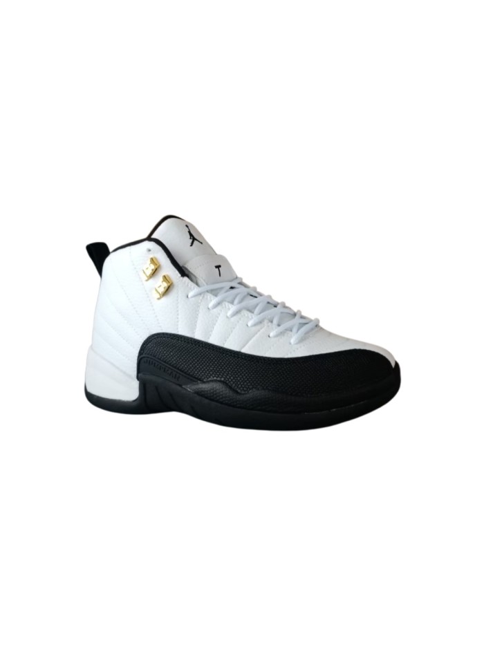 [plus-size shoes] Air @j12 White Black Gold Stingray Leather Shock Absorbing High Top Basketball Shoes 29284160