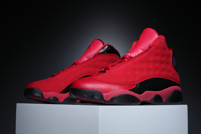 [plus-size shoes] Air @j13 What Is Love Gym Red Black Scratch Off Leather Shock Absorbing High Top Basketball Sneakers 29284030