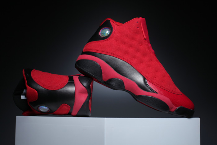 [plus-size shoes] Air @j13 What Is Love Gym Red Black Scratch Off Leather Shock Absorbing High Top Basketball Sneakers 29284030