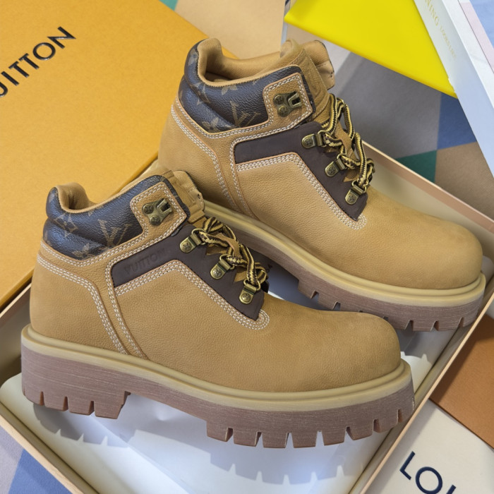 [plus-size shoes]1:1 quality version Remix Collection Monogram Embossed Suede Leather Platform Combat Ankle Boots 29285589