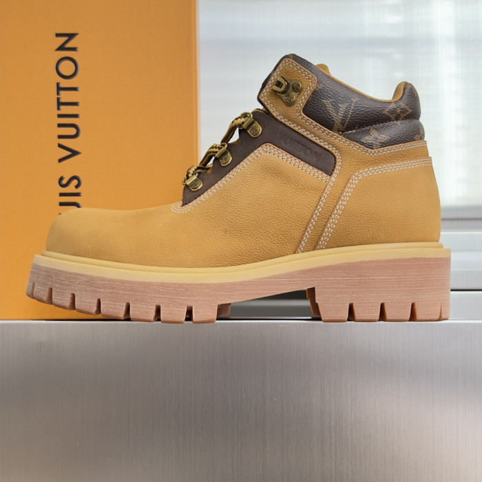 [plus-size shoes]1:1 quality version Remix Collection Monogram Embossed Suede Leather Platform Combat Ankle Boots 29285589