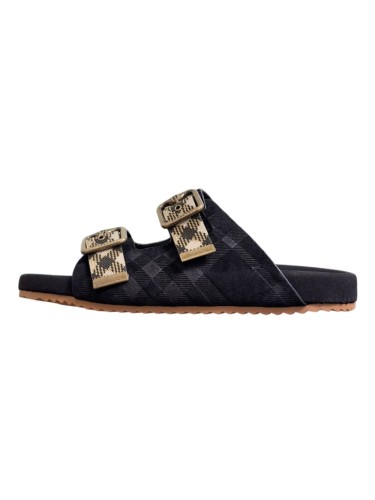 1:1 quality version Double Buckle Plaid Strap Adjustable Thick Platform Slide Sandals For Couples 6 colors 29285503