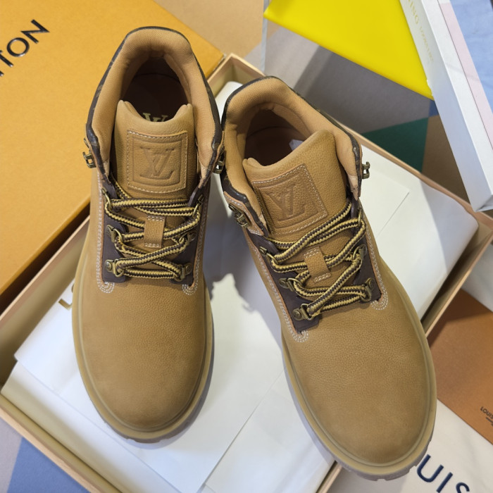 [plus-size shoes]1:1 quality version Remix Collection Monogram Embossed Suede Leather Platform Combat Ankle Boots 29285589