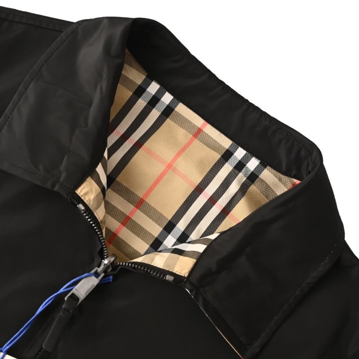 1:1 quality version Classic Plaid Reversible Lapel Windbreaker Water-Resistant Jacket 29105552