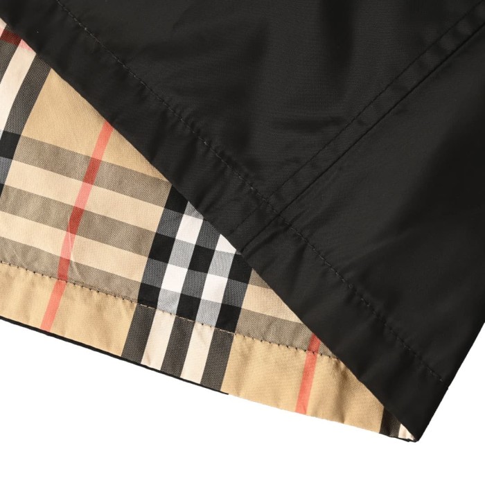1:1 quality version Classic Plaid Reversible Lapel Windbreaker Water-Resistant Jacket 29105552