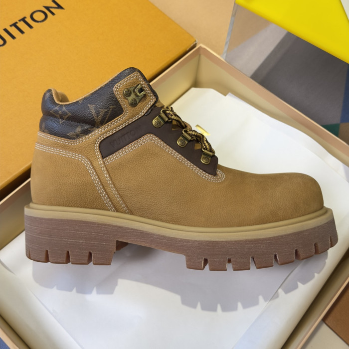 [plus-size shoes]1:1 quality version Remix Collection Monogram Embossed Suede Leather Platform Combat Ankle Boots 29285589