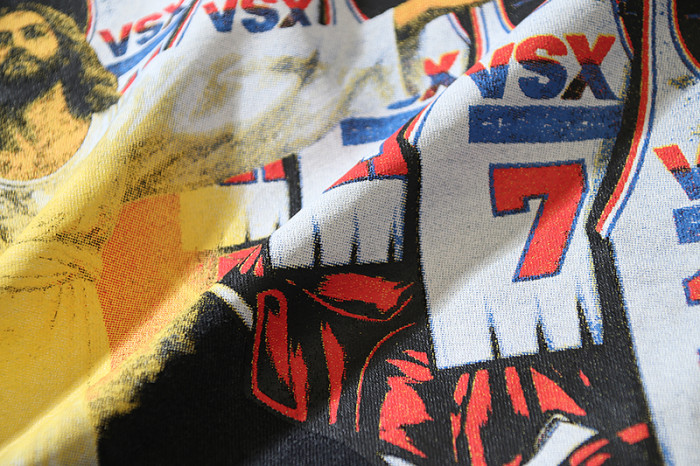 Gradient Letter Jesus Basketball Jersey Locker Room Front Only Print Washed Tee 29288351