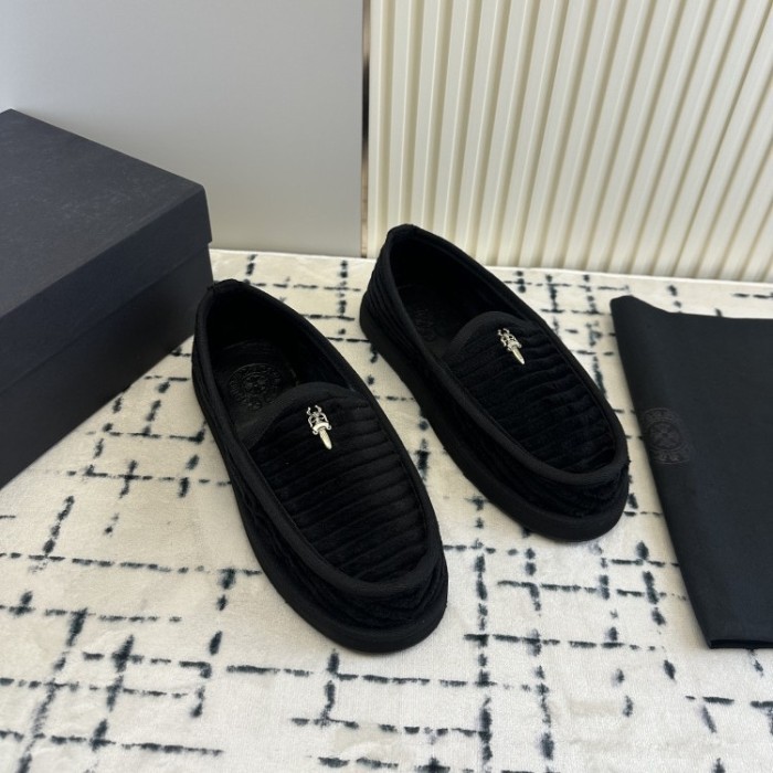 1:1 quality version Cross Sword Black Corduroy Slip-On Loafers 3 colors 29288654