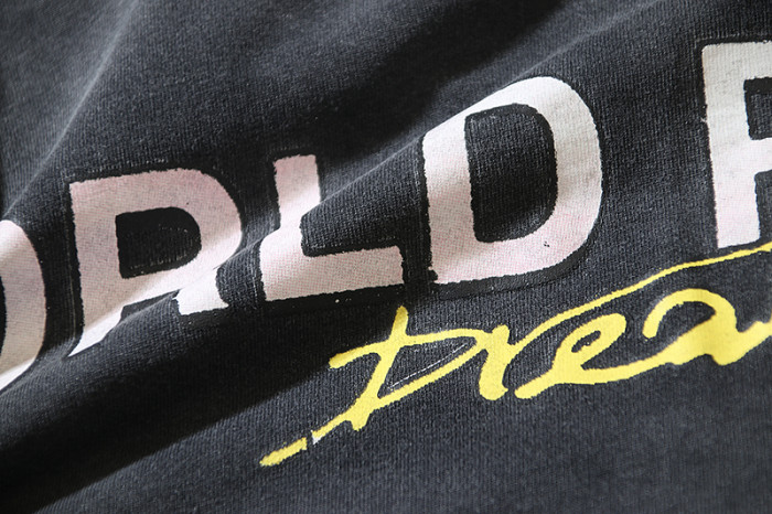 Tour Chinese Characters Crashing Dreams World Peace Double Sided Print Oversized Washed Tee 29288358
