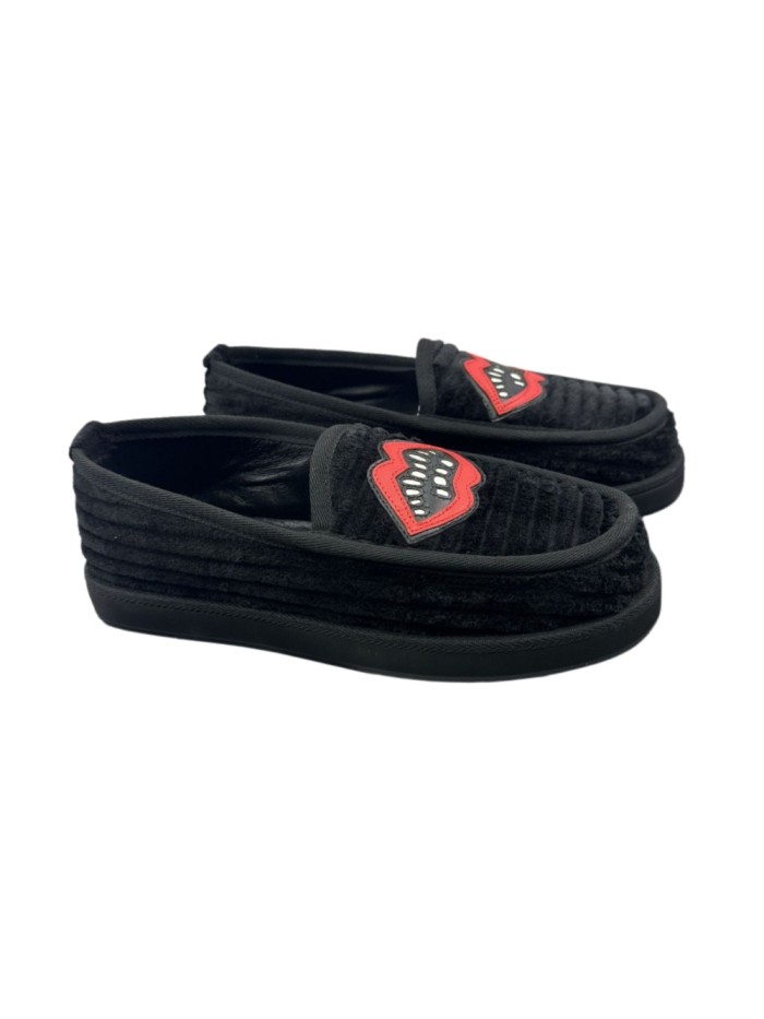 1:1 quality version Cross Sword Black Corduroy Slip-On Loafers 3 colors 29288654