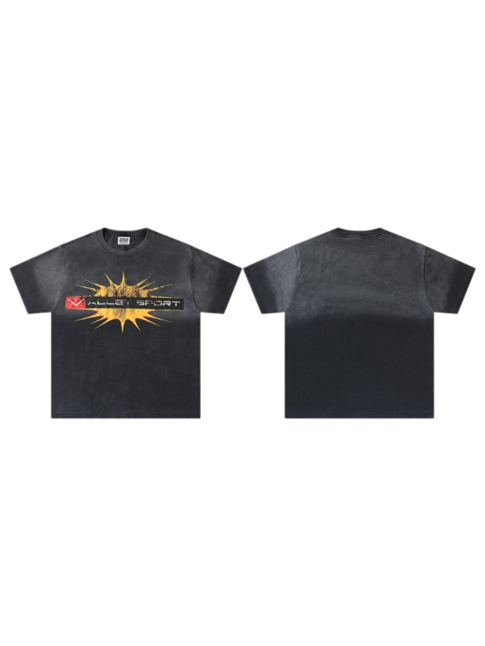 Sport Explosion Radiant Logo Front Single Side Print Oversized Washed Tee 29288348