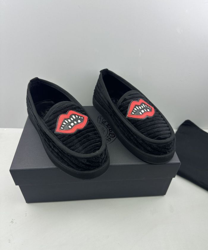 1:1 quality version Cross Sword Black Corduroy Slip-On Loafers 3 colors 29288654